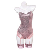 Sexy Lingerie For Women Pink Sequins Bodysuit Set Outfits Cosplay Costume